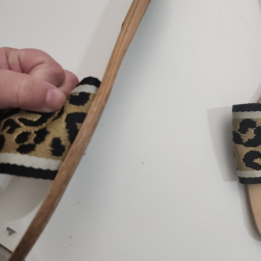 ZARA Leopard Print Y2K Style Slide Sandals Women's Size 7.5 - Picture 6 of 10